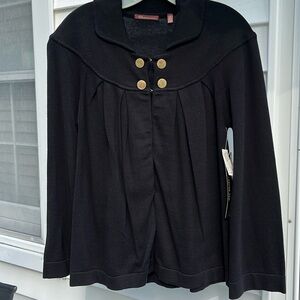 NWT 525 America Black Cotton Sweater/Blazer Size M